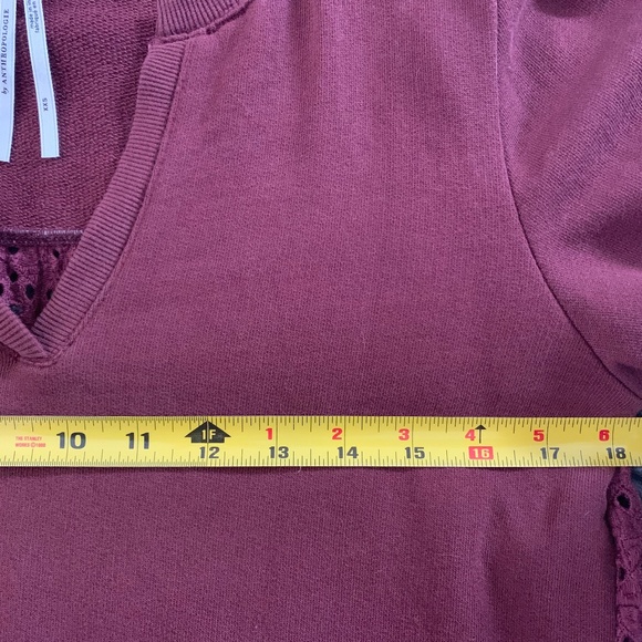 Anthropologie Top w/Lace Puff Sleeves and Back - Picture 8 of 13